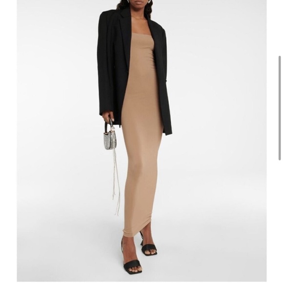 Wolford Fatal Cut Strapless Nude Midi Dress - Picture 5 of 14